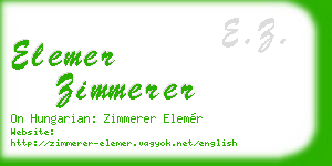 elemer zimmerer business card