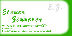 elemer zimmerer business card